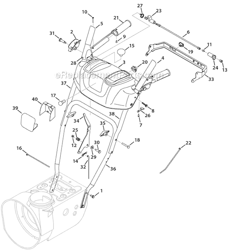 Handle Panel Style K and L Diagram and Parts List for 31AM63LF701 2012 Yard Man Snow Blower
